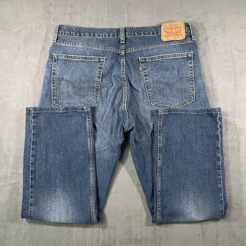 Levi’s 514 Men’s Jeans W36 L30 Blue Straight Fit Denim Medium Wash